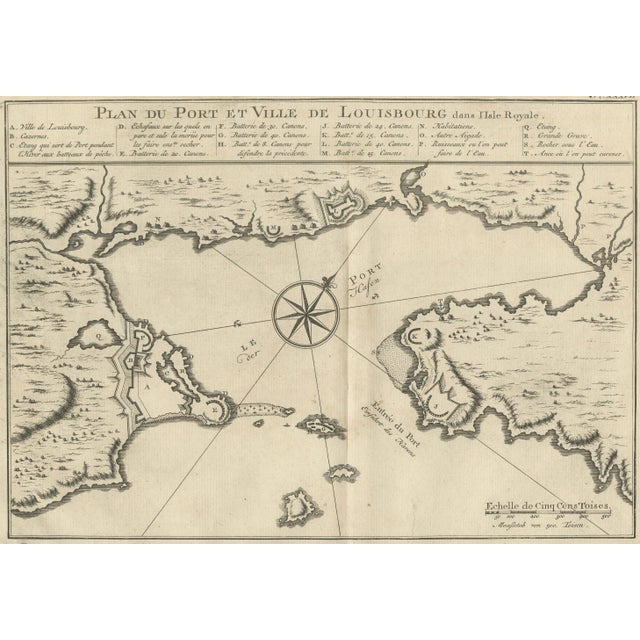 Plan of Louisbourg Harbor and Fortress, Cape Breton Island, 1756 For Sale - Image 3 of 10