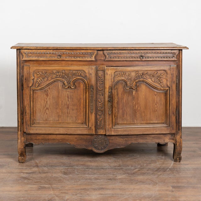 French Provincial 18th-Century French Carved Oak Sideboard Buffet For Sale - Image 3 of 14