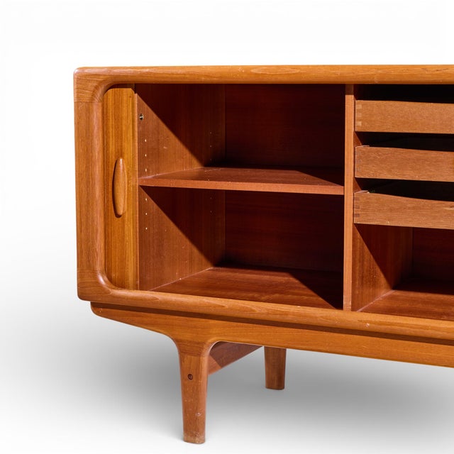 Brown Dyrlund Mid Century Danish Teak Tambour Door Credenza For Sale - Image 8 of 11