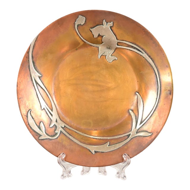 Heintz Arts & Crafts Sterling Silver on Bronze Plate For Sale