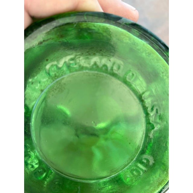 Vintage Cleveland Art Glass Textured Green Vase– Mid-Century Brutalist Style – 8” For Sale - Image 4 of 5