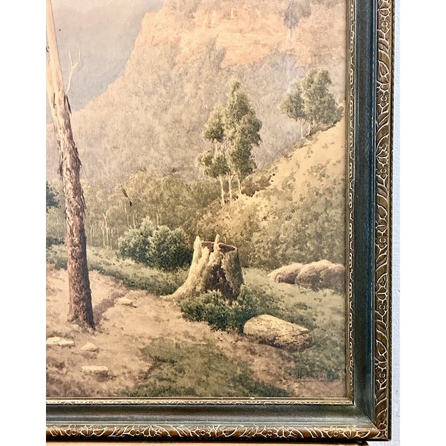 Wood Australian 19th-Century Mountain Landscape by Henry Tebbitt (1852–1927) For Sale - Image 7 of 10