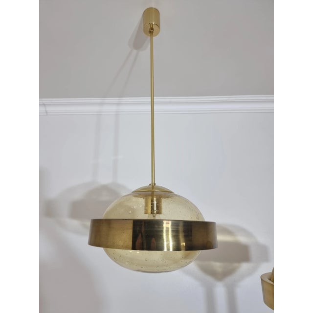 Metal Pendant & Floor Lamp from Kamenický Šenov, Set of 2 For Sale - Image 7 of 12