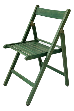 Vintage Green Wooden Folding Chair from Realpina, Italy, 1970s