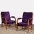 Purple Armchairs in the style of Jules Leleu, 1940, Set of 2 For Sale - Image 8 of 8
