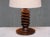 Sculptural Charles Dudouyt attributed Table Lamp in Oak and Linen, France, 1950s For Sale - Image 9 of 12