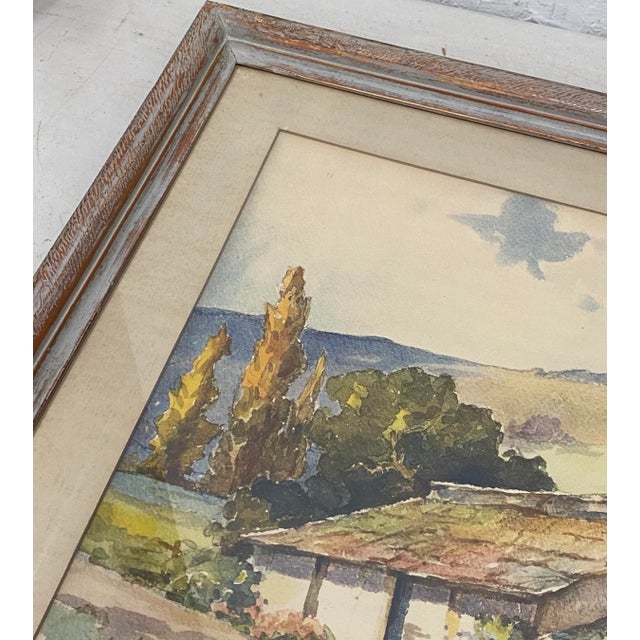 Impressionist Davis Francis Schwartz "Historic First Theater, Monterey County" Original Watercolor C.1950 For Sale - Image 3 of 10