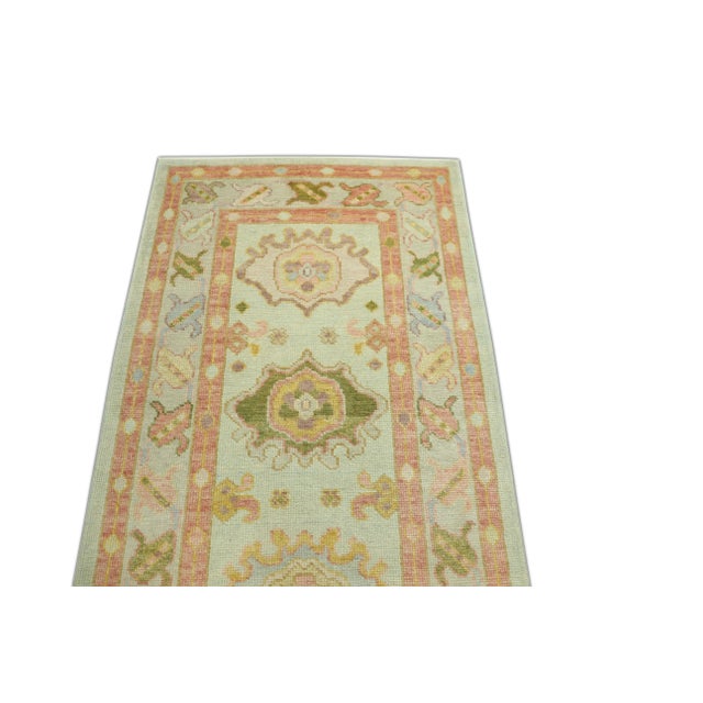 Modern Turkish Oushak Rug 3' x 11'7" For Sale - Image 4 of 6