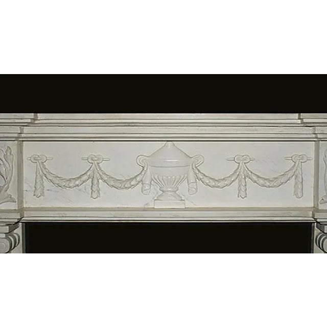 White White Marble Fireplace Mantel - Georgian Style - 19th Century For Sale - Image 8 of 11