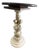 Restored Vintage Cherub Pedestal in Green Marble Top, With Oak Restoration Instead of Cork For Sale