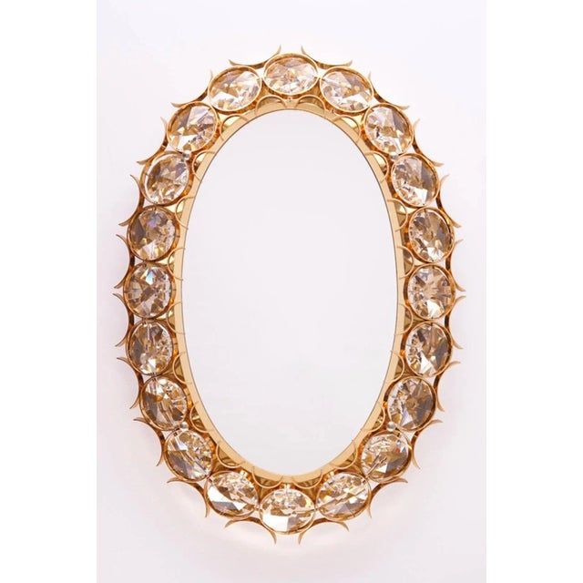 Gold Vintage Gold-Plated Illuminated Mirror from Palwa, 1960s For Sale - Image 8 of 9