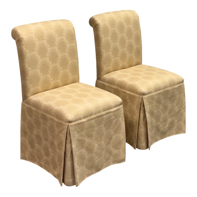 Custom Design Side Dining Chairs, Pair For Sale
