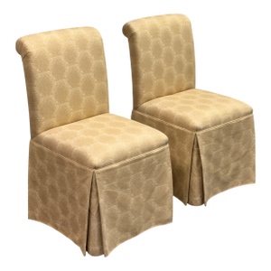 Custom Design Side Dining Chairs, Pair