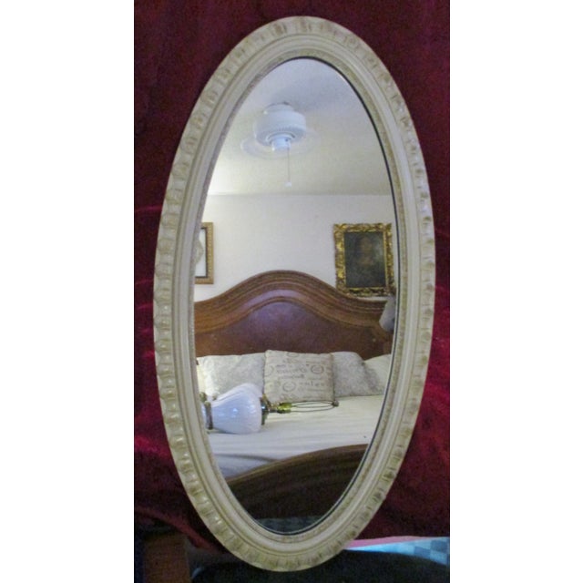 Mid-Century Modern Carolina Mirror Company Oval White Framed Mirror For Sale - Image 12 of 12