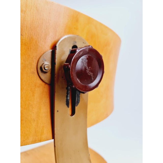 Bauhaus Swivel Office Chair in Wood by Polster Gleich, 1930s For Sale - Image 5 of 11