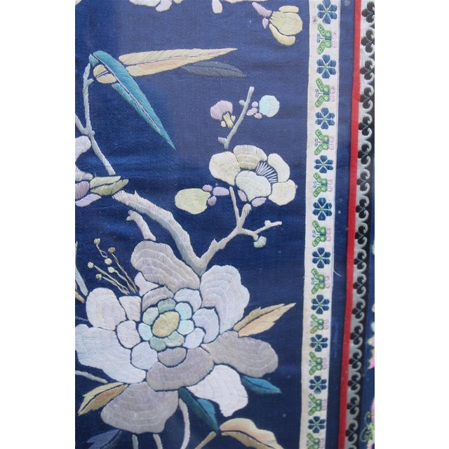 Textile Ornamental Silk Embroidered Painting, China, 1950s For Sale - Image 7 of 10