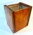 Brown Leather Waste Bin Basket Depicting Books with Inner Lined Decorative Paper For Sale - Image 8 of 9