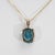 Metal 1.1Ct Natural Swiss Blue Topaz Pendant in Solid 14k Gold – Oval, 11x9mm For Sale - Image 7 of 7