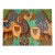 Late 20th Century Modern Folk Art Jungle Painting W Lions Zebras & Giraffes Signed For Sale