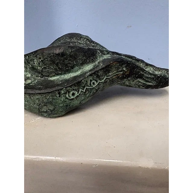 Sculpture Materials 1940s Very Large Illegibly Signed Bronze Mermaid Sculpture For Sale - Image 7 of 7