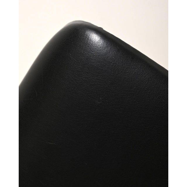 Vintage Leather and Metal Chairs with Wooden Inserts, 1950s, Set of 4 For Sale - Image 6 of 11