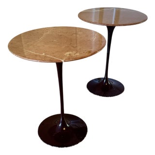 Vintage Bordeaux Tulip Marble Side Table by Eero Saarinen for Knoll International, 1960s For Sale