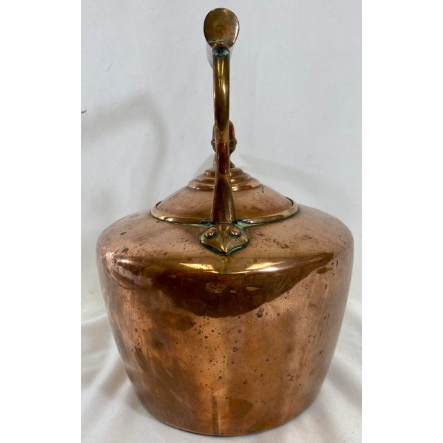 Large Antique Victorian Copper Tea Kettle Made in England Circa 19th