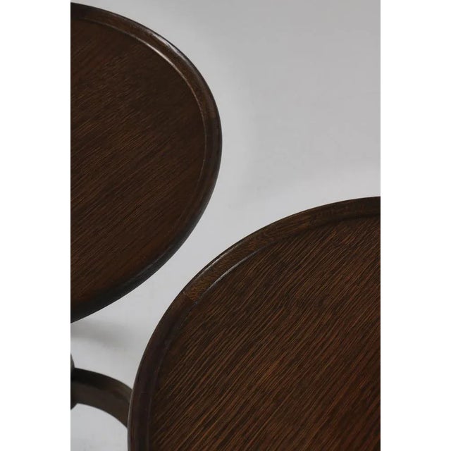 Side Tables in Dark Stained Oak by Anton Kildeberg, Denmark, 1950s, Set of 2 For Sale - Image 4 of 13