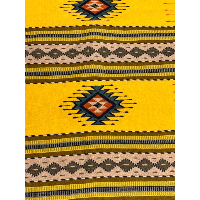 4ft 2in × 7ft 6in Zapotec Style Geometric Area Rug For Sale - Image 4 of 12