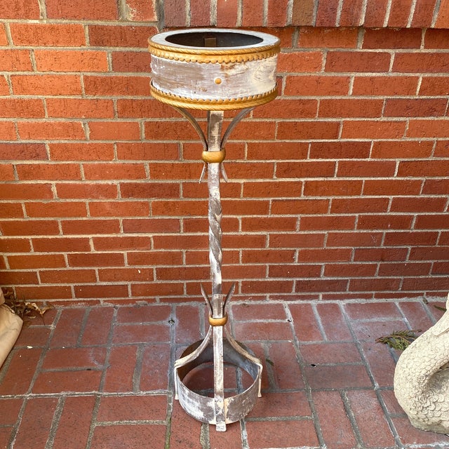 Gilded Cast Iron Plant Stand For Sale - Image 4 of 13