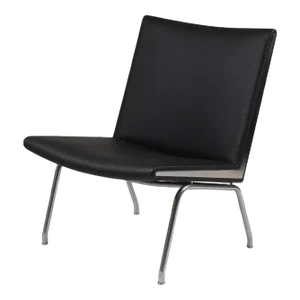 Black Bison Leather Ch401 Airport Chair by Hans J. Wegner for Carl Hansen & Søn