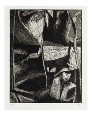 Composition - Original Etching by Togo - 20th Century 20th Century