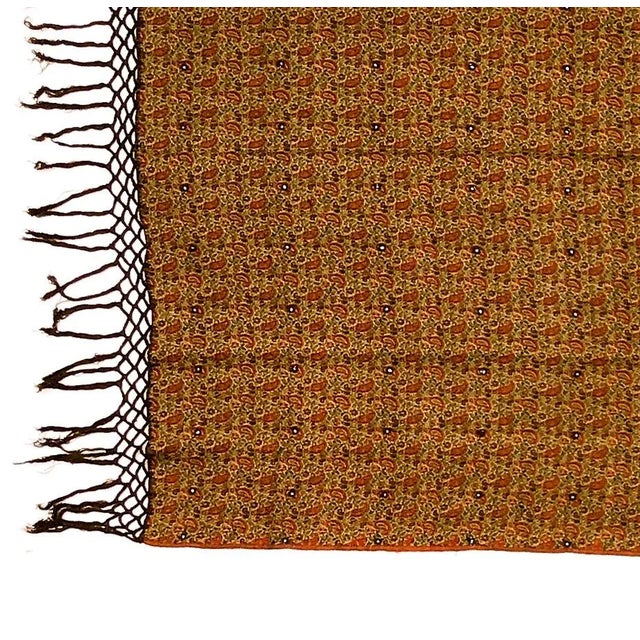 Textile Hand Loomed African Sequined Paisley Table or Chair Throw For Sale - Image 7 of 13