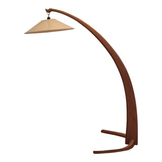Lampa Curved Wood Floor Lamp For Sale