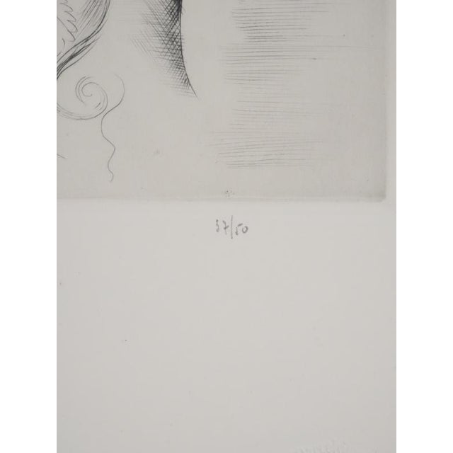 Mily POSSOZ (1888-1968) Girl's profile Original etching Signed in pencil Numbered out of 50 copies (photo of the number...