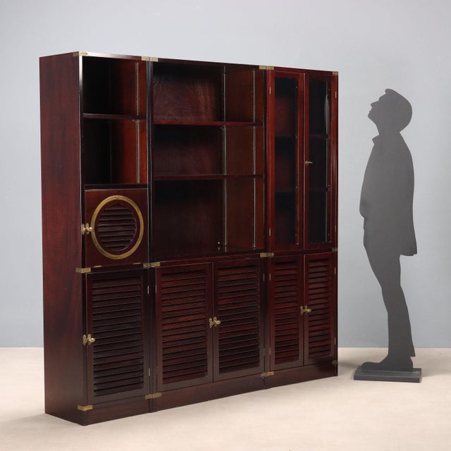 Bookcase in Mahogany Veneer from La Vecchia Mare, 20th Century For Sale - Image 3 of 12
