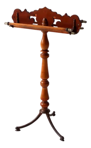 Antique Turned Wood and Iron Towel Stand