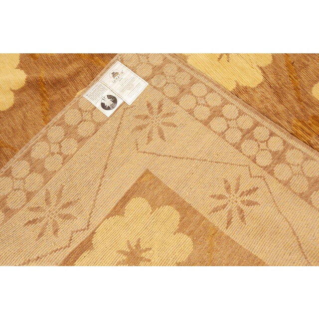 Brown Modern Transitional Wool and Silk Rug with Classic Florals by Doris Leslie Blau For Sale - Image 8 of 8