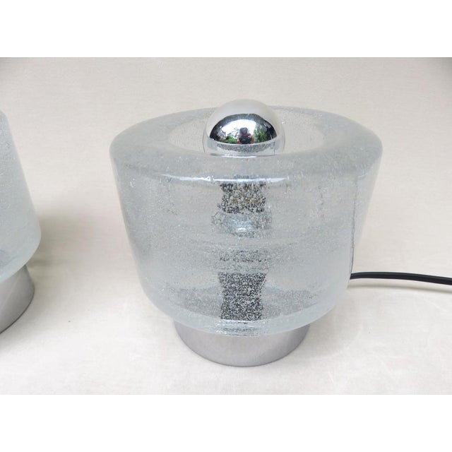 Small Space Age Table Lights in Chrome-Plating and Bubble Glass from Peill & Putzler, Set of 2 For Sale - Image 6 of 18