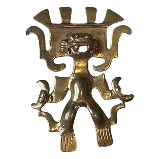 Vintage Gold Tribal Pendant For Sale