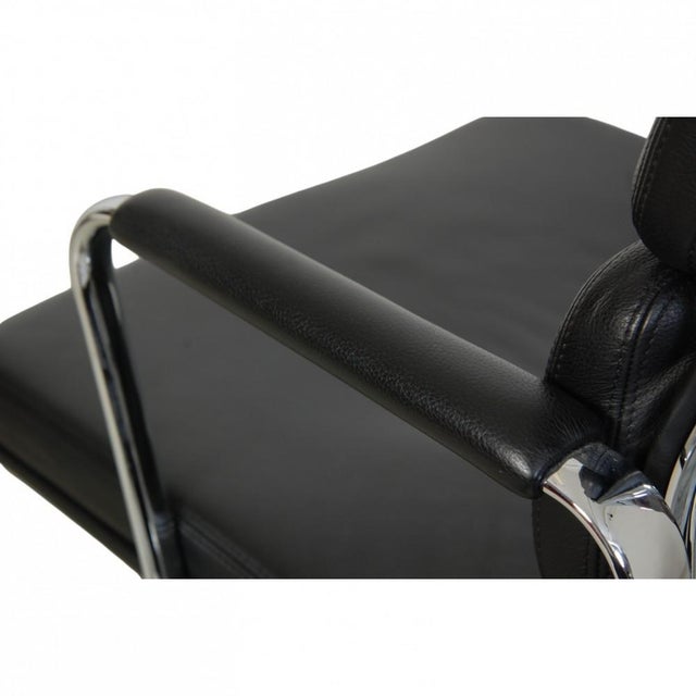 EA219 Softpad Office Chair in Black Leather by Charles Eames, 2000s For Sale - Image 10 of 18