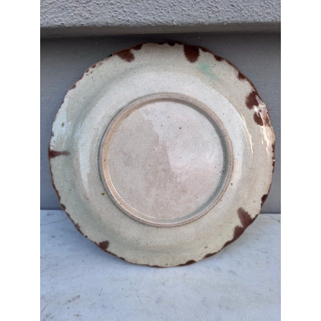 Late 19th Century 19th Century English Victorian Majolica Sunflower Plate For Sale - Image 5 of 5