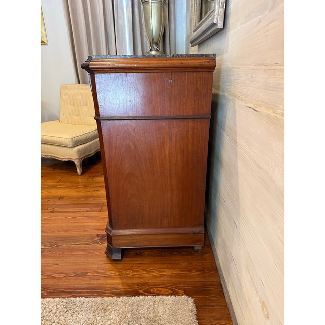 19th Century French Flame Mahogany Marble Top Secretaire a Abattant For Sale - Image 12 of 12