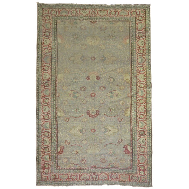 Fine Gray Antique Turkish Sivas Rug For Sale - Image 9 of 18