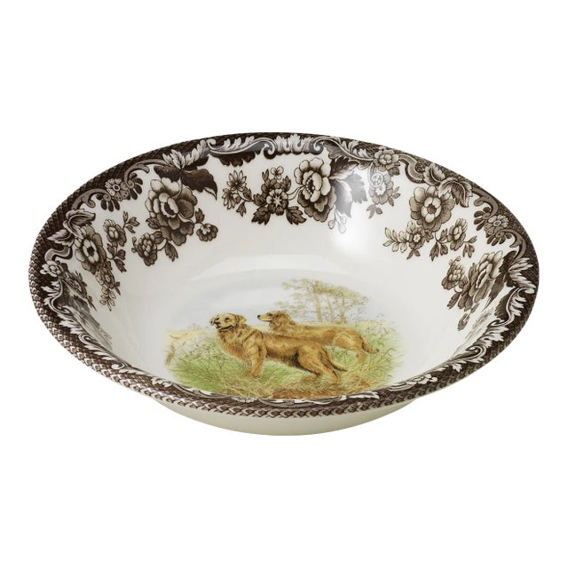 Spode Woodland Dogs Ascot Cereal Bowl 8", Golden Retriever For Sale