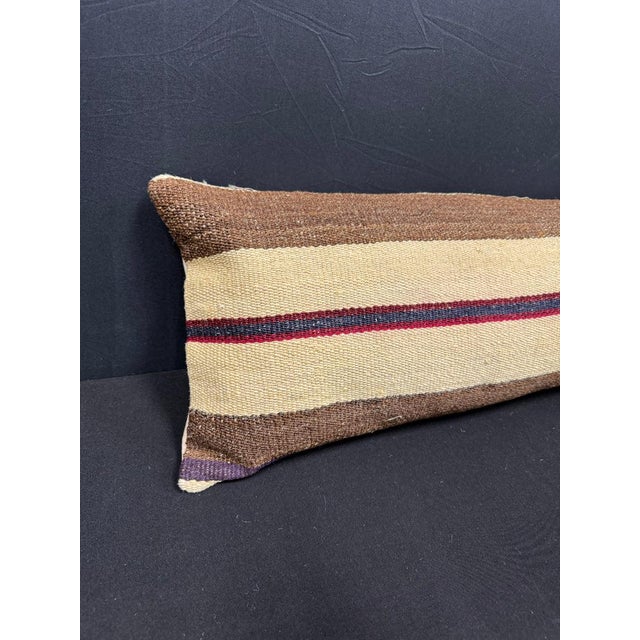 Turkish Hemp Pillow Cushion Natural Beige Brown Cushion Cover 12"x46" #30336 Enhance your home decor with our Kilim Pillow...