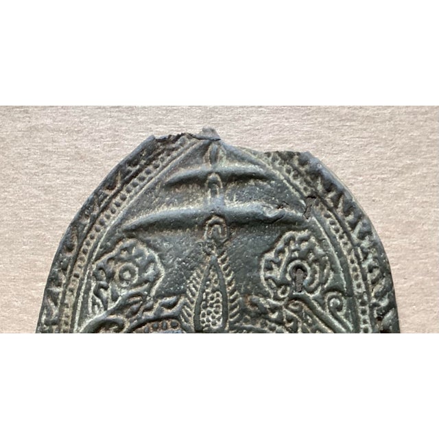Religious Antique Sukhothai Style Thai Buddhist Metal Votive Plaque Amulet For Sale - Image 3 of 8