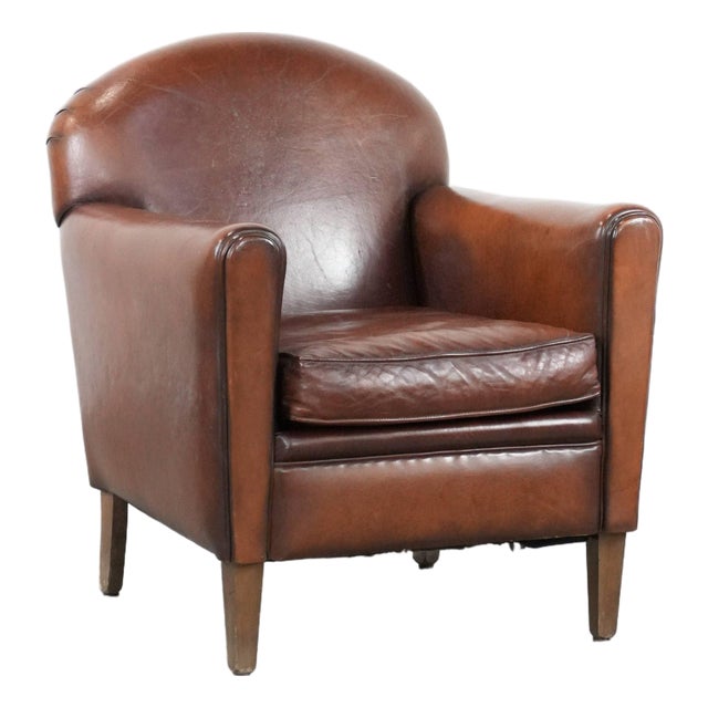 Club Chair in Sheepskin Leather For Sale