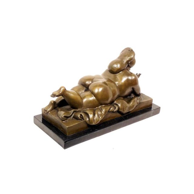 Nude Woman Smoking a Cigarette Sculpture, Bronze For Sale - Image 8 of 9