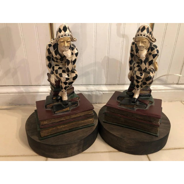 Onyx Vintage Harlequin Bookends Converted to Lamps, a Pair For Sale - Image 8 of 12